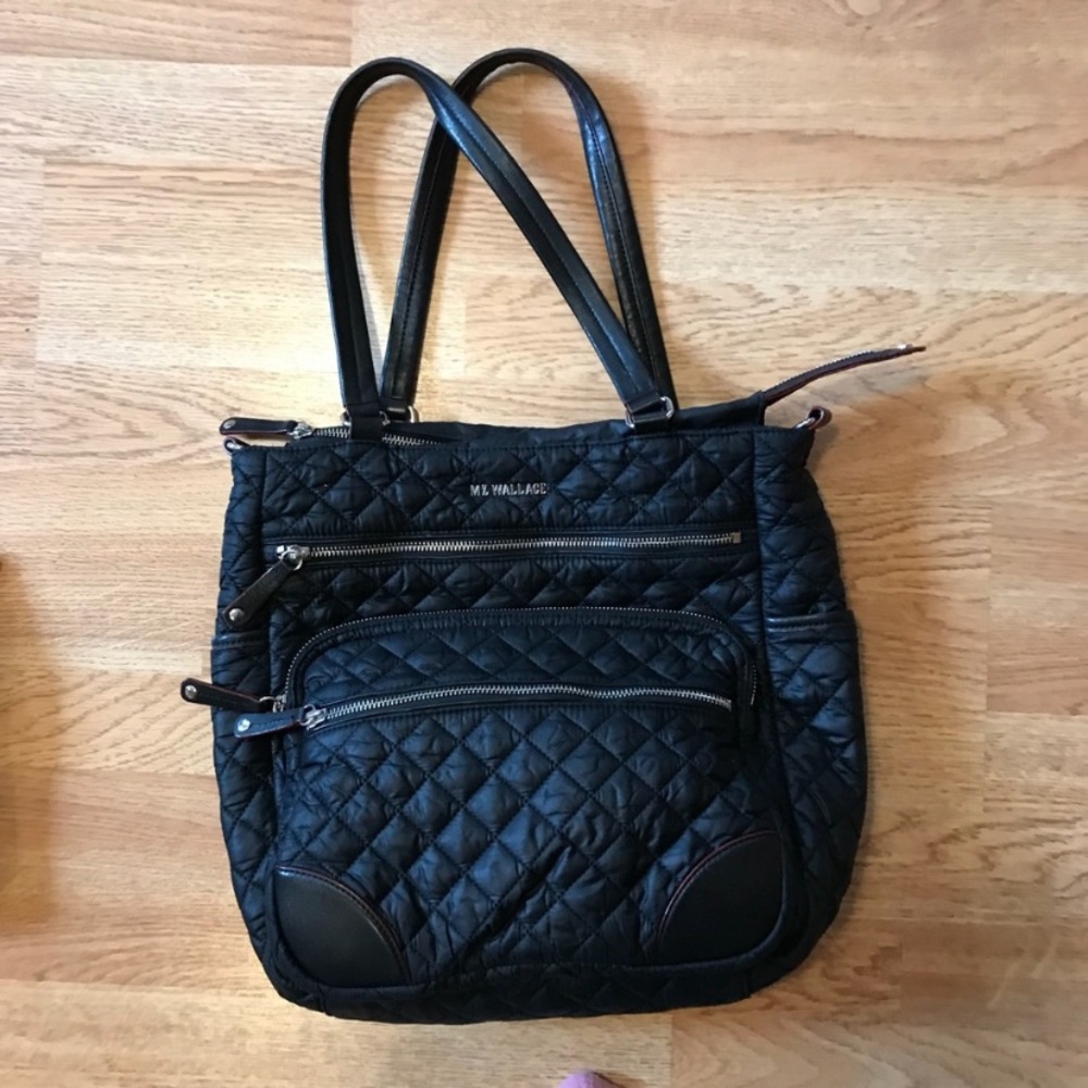 MZ Wallace Black Quilted Crosby Tote